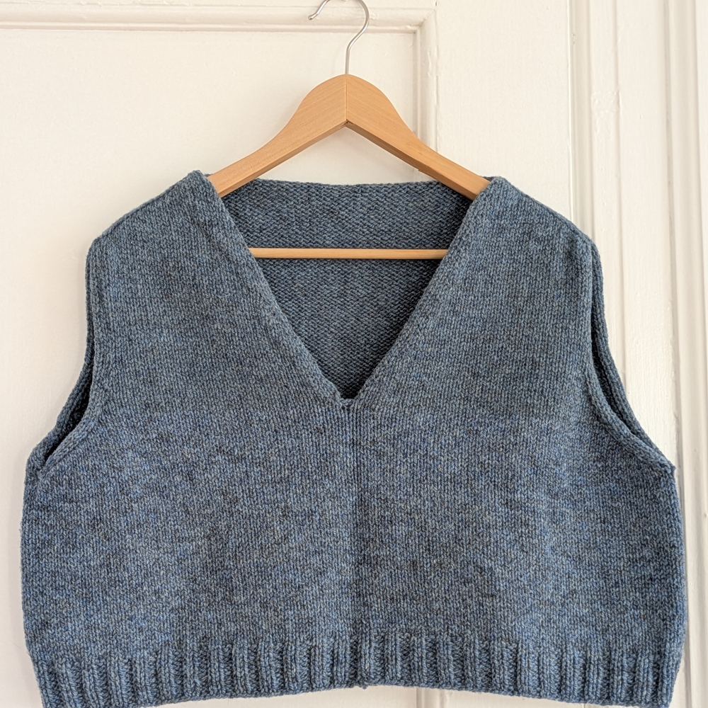 Women's Blue Knit Sweater Vest